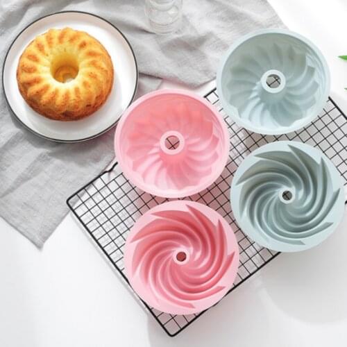 Round Silicone Cake Mold Non-Stick DIY Baking Mold Bread Bakeware Spiral Cyclone Pastry Making Tool Kitchen tools Accessories