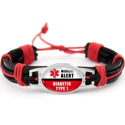 Medical Alert Stethoscope Childhood Breast Cancer Autism Diabetes Diabetic Type 1 Type 2 Awareness Hope Ribbon Leather Bracelets