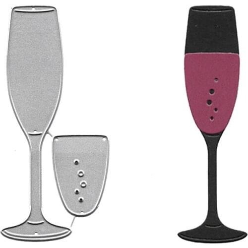 Wine Cup Metal Cutting Dies Scrapbooking Embossing Folders for Card Making Craft Stencil Hobby Punching Molds DIY