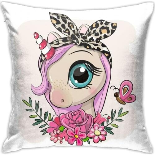 Cartoon Soft Unicorn Plush Toy Childrens Toy Sofa Pillow Cushion Down Cotton Padded Toy Gift Childrens Room Decoration