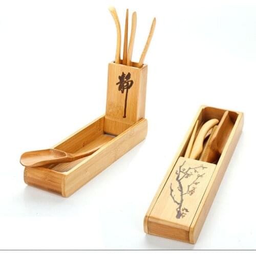 Tea Spoon Kit Box Folding Tea Tools Set 120 Degrees Folding Rotation Tea-leaf Clean Clip tea-set 5 Piece Set WJ919