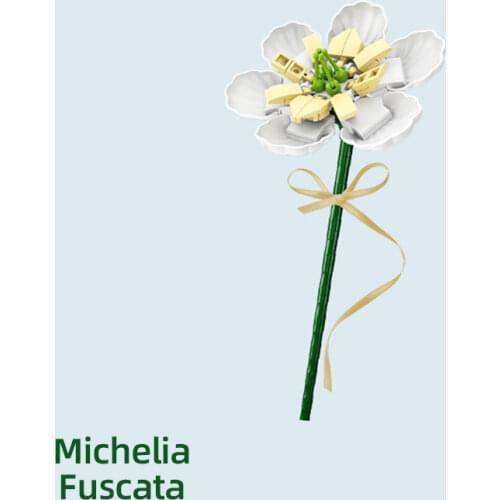 Flowers Bouquet Building Blocks Kits As Home Decor Garden Plant Assembly Diy Bricks Creator Rose Handmade Toys for Girls Friend