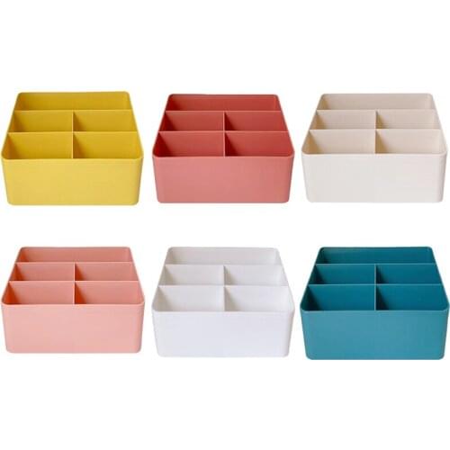 Desk Storage Box Plastic Simple Cosmetic Holder Desk Organizer for Home Office