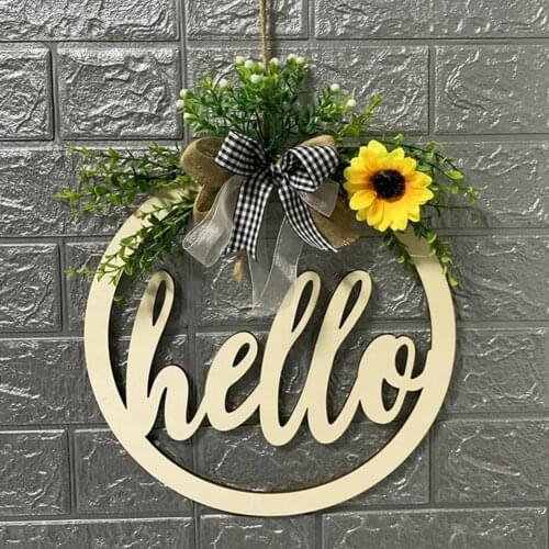 New Style Creative Garland Letter Printed Hollow Design Wood Easter Welcome Home Hanging Sign for Easter