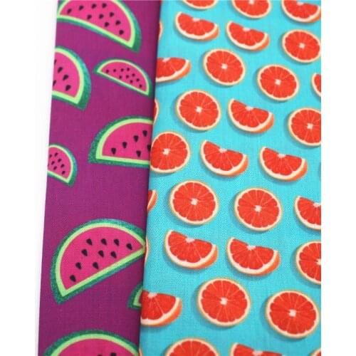 Half yard 45*140cm fruit cartoon print polyester cotton fabric mask handmade craft 1526