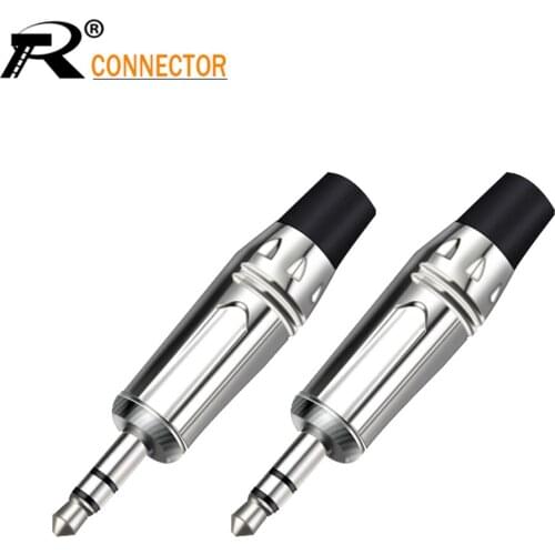 10pcs 3.5MM 3 Poles Stereo Male Plug Nickle Plated Jack Male Connector Earphone Jack Conector