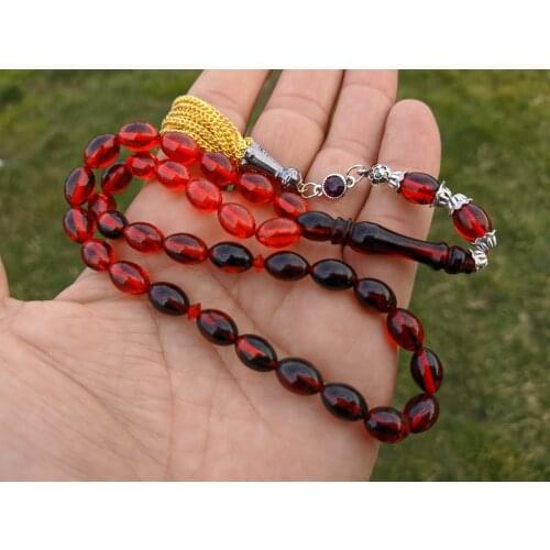 Tasbih Ottoman Faturan German Cherry Amber Sandalous Misbaha Rosary Free Shipping #17A