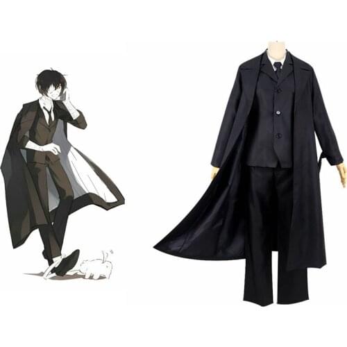 High-Q Unisex Anime Cos Stray Dogs Nakahara Chuya Chuya dazai osamu Cosplay Costumes Sets