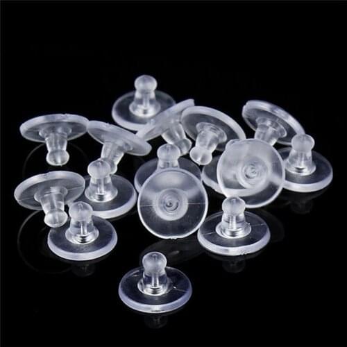 50-100Pcs Earring Holders Stoppers Soft Nut Silicone Heavy Duty Rubber Earring Backs Sleeves