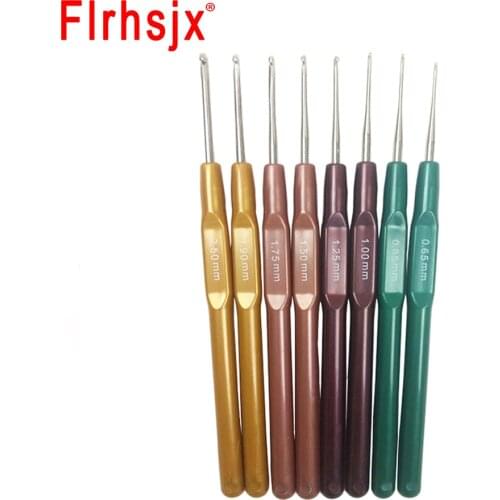 8pcs/lot Knitting Needles Crochet Hooks Tool Plastic Handle Weave Crochet Needles Sweater DIY Sewing Needles Kit
