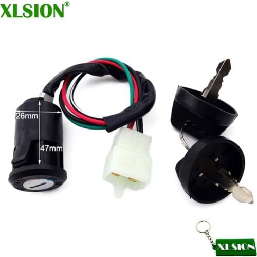 XLSION 4 wire Male Plug Ignition Key Switch For 50cc 70cc 90cc 110cc 125cc Quad ATV Dirt Bike