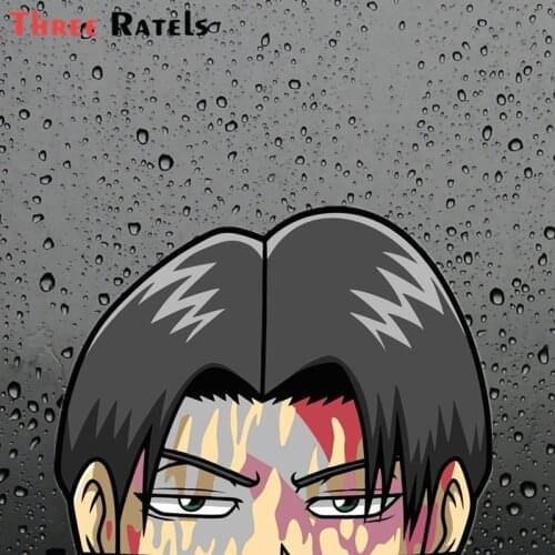 Three Ratels FC213 Funny 3D LEVI ACKERMANN PEEKing Anime Decal Car Styling Sticker Waterproof Auto Motor Decor Graphics