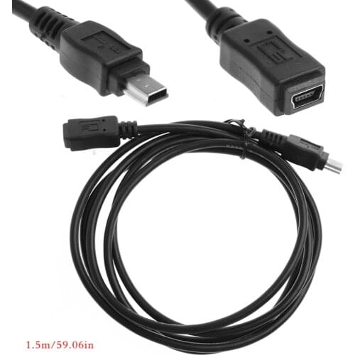 1Pcs Black Light Adapter Cable 5Feet/1.5m Mini USB B 5pin Male To Female Extension Cable Cord Adapter