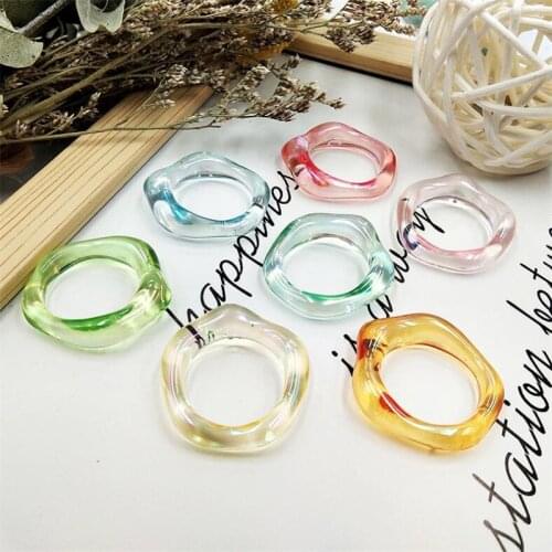 10pcs/lot new creative transparent resin charm rings connectors for diy earrings craft ornaments jewelry findings accessories