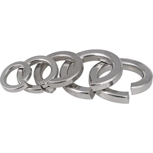 100Pcs DIN127 GB93 M2 M2.5 M3 M4 M5 M6 M8 304 Stainless Steel Shells Pad Spring Lock Washer Elastic Gasket
