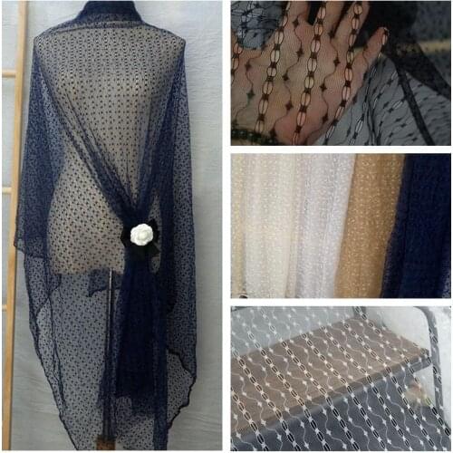 150cm wide White Black Stretchy Mesh Lace Fabric Girls' Tulle Dress Wedding Garment Sewing Decorative Underwear Net Fabric