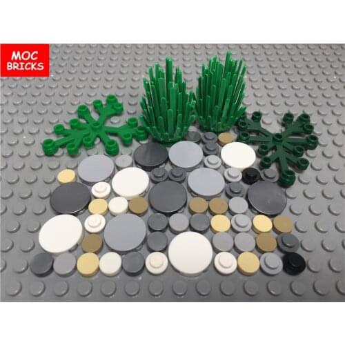 20pcs/lot MOC Bricks 14769 Stone Road Round Tile 1x1 2x2 Round Plate Building Blocks Action Figure DIY TOY children gifts