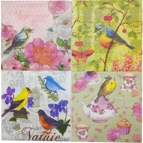 33*33cm 20pcs/lot Animal Creative Decoupage Paper Napkins DIY Vanlentines Day Anniversary Party Serviette Towel Decoration