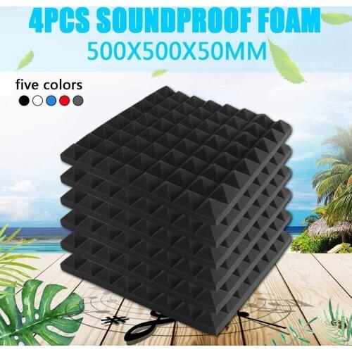 4pcs 500X500X50mm Soundproofing Foam Acoustic Foam Sound Treatment Studio Room Absorption Tiles Polyurethane foam