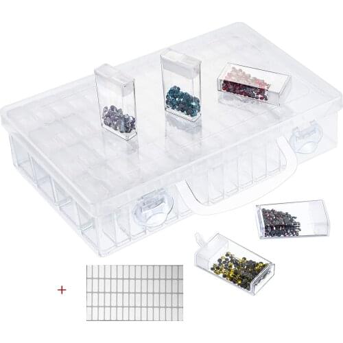 64 Gird Diamond Painting Box Storage Tool Accessories Bead Container Rhinestone Diamond Embroidery Stone Storage Box