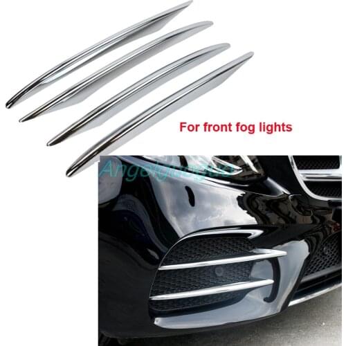 Car fog lamps cover grille slats car fog lights cover decoration strips for Mercedes Benz E Class 2016 2017 W213 E200L E300L