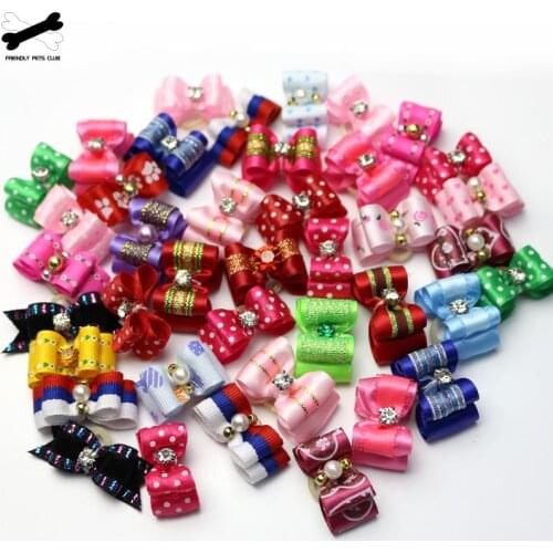 Bowknot Pet Head Flower Bow Leather Band Jewelry Wholesale Dog Accessories Pet Grooming Accessories