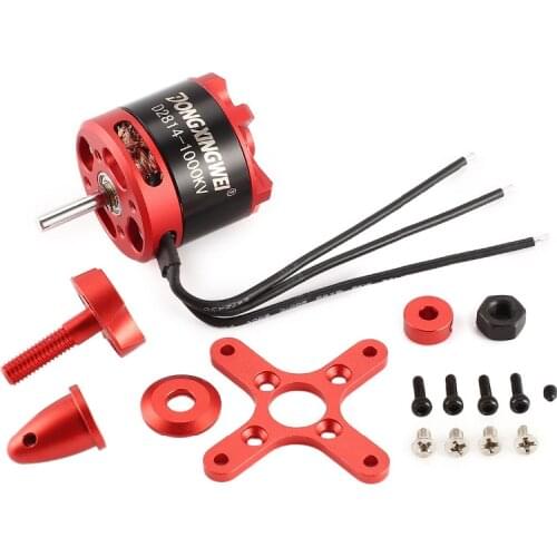 DXW D2814 2814 1000KV 3-4S 6mm Outrunner Brushless Motor for RC FPV Fixed Wing Drone Airplane Aircraft 12x6 Propeller