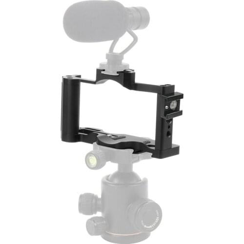 BGNing Aluminum Form-fitting Camera Cage for Sony ZV1 Rig with Arri Mount Cold Shoe Adapter 1/4" 3/8" Screw Hole DSLR Photo Vlog