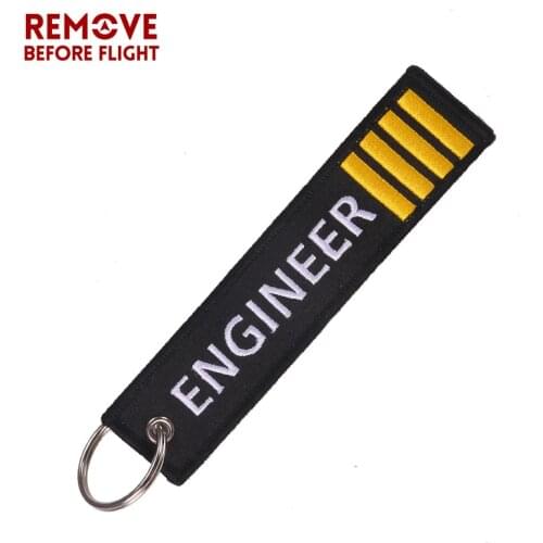 Remove Before Flight Key Chain Jewelry Embroidery Engineer Key Ring Chain for Aviation Gifts Luggage Tag Label Fashion Keychains