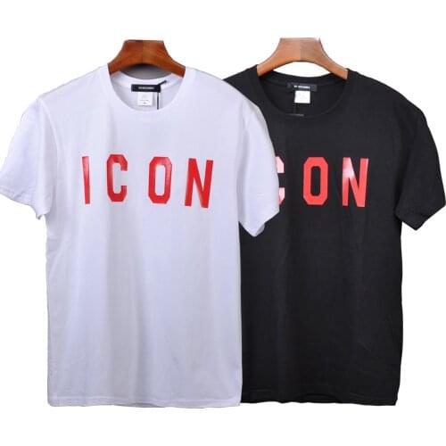 DSQICOND2 DSQ Brand New Casual Tees ICON Printed Tops male Female Summer Casual Cotton Short Sleeve T-shirts Loose Couple Tops