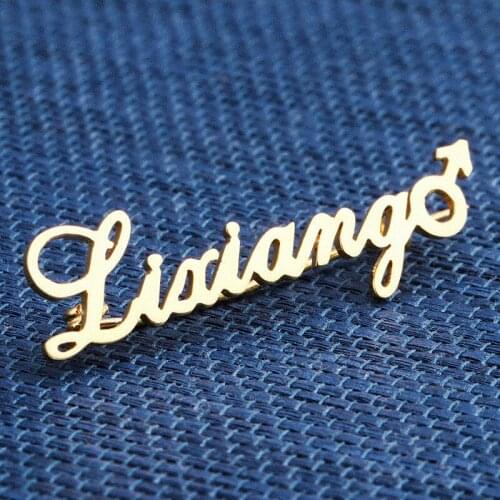 Custom Sterling SIL Letters brooch name pin brooches personality badge fashion all match jewelry