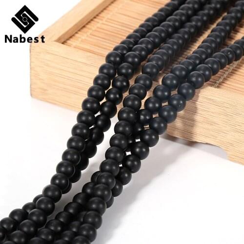 Black Matte Onyx Agata Round Stone Beads Loose Beads For Bracelet Necklace Making 16"/Strand 4/6/8/10/12mm DIY Jewelry Findings