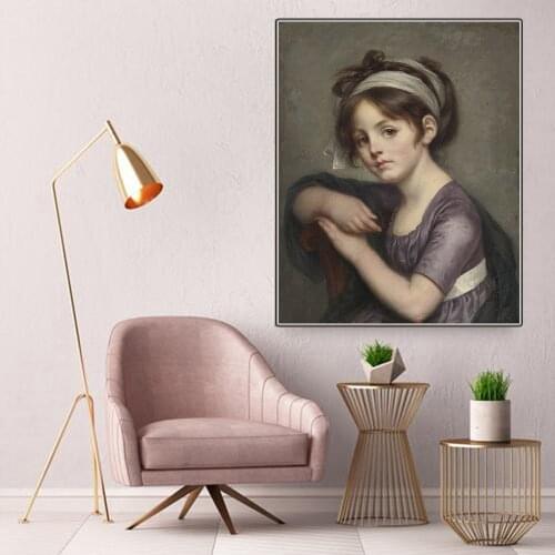 Citon Jean-Baptiste Greuze《Portrait of a young girl》Canvas Oil Painting World Famous Artwork Picture Wall Decor Home Decoration