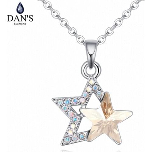 DANS Element Brand 4 Colors Real Austrian Crystals Fashion Water Drop Tassel Pendant Necklace for Women Valentine Gift 127968