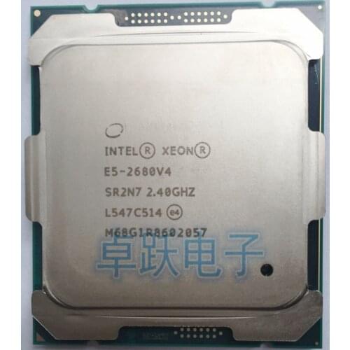 E5 2680V4 Original Intel Xeon E5-2680V4 CPU Processor 2.40GHz 14-Core 35M 14NM E5-2680 V4 FCLGA2011-3 TPD 120W