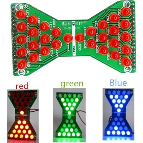 Electronic Hourglass DIY Kit Funny Electric Hourglass Speed Adjustable Suit with LED Double Layer PCB Board for Skills Test