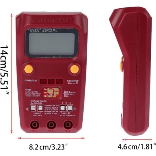 ESR02PRO Digital Transistor Tester Capacitance Inductance Resistance LCR Meter Multimeter SMD Components ESR Measurement