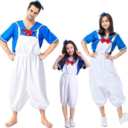 Halloween Sexy Sailor Suit Costume Carnival Masquerade Party Anime Navy Wind Cartoon Cute Duck Cosplay Family Parent-child Dress
