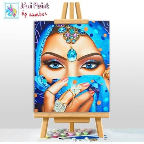 Arabian-woman Picture DIY Painting By Numbers Colouring Zero Basis HandPainted Oil Painting Unique Gift Home Decor