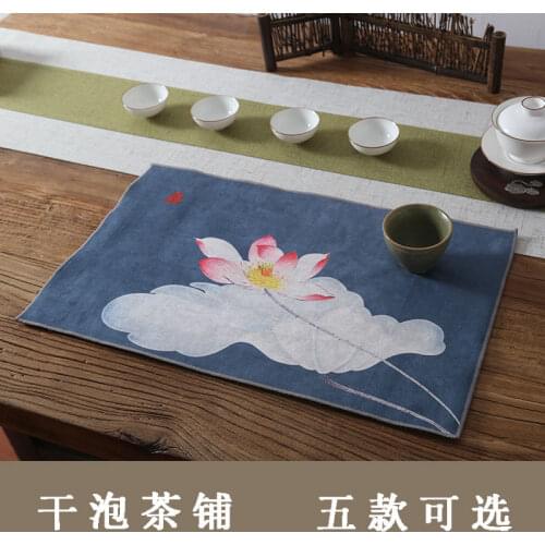 Chinese tea mat plush absorbent thick tea shop Japanese style dry foam potholder Zen cloth art Kung Fu tea ceremony accessories