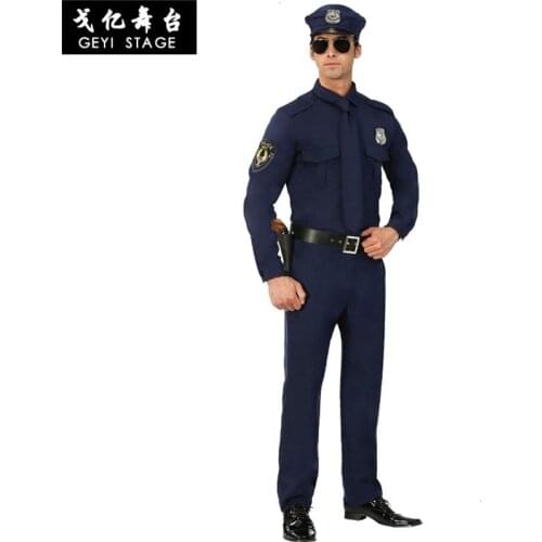 Halloween Policeman Costumes adult Party Carnival Police Uniform men Army Policemen Cosplay Clothing Sets Party Performance