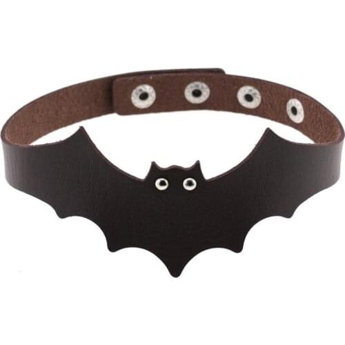 Personality small demon Bat Choker Collar Creative Halloween day Fashion Faux Leather Choker Punk Choker Necklace