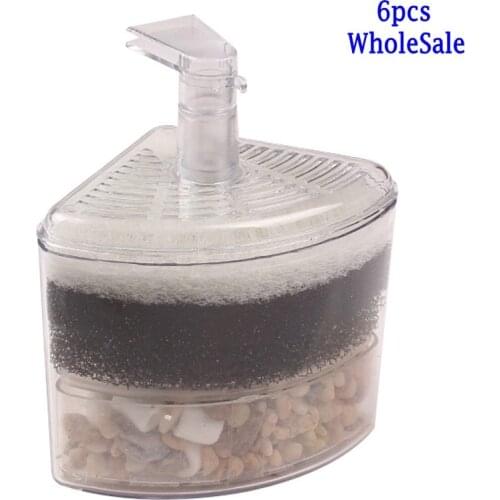 6pcs Reusable Biochemical Fish Tank Aquarium Corner Air Bubble Filter Fish Tank Air Driven Bio Sponge Stone Filter