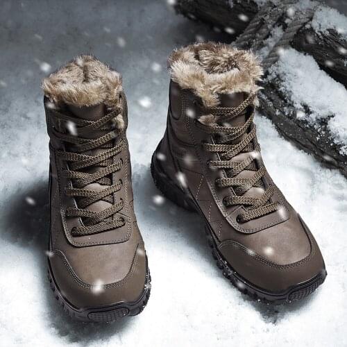 Mens Warm Winter Ankle Boots Lace Up Shoes Snow Climb Waterproof Combat Thick Desert Shoes 2Colors Plus Size 39-48 B01