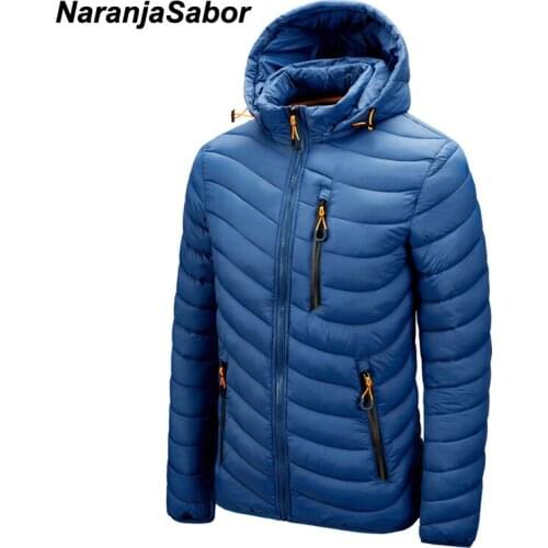 NaranjaSabor Warm Jacket Men Windbreaker 2020 New Winter Autumn Hooded Soft Parkas Mens Fashion Casual High Quality Jacket N709