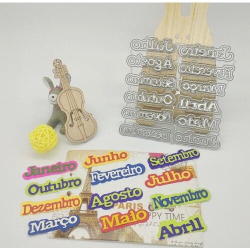 New 12-month word metal cutting printing and dyeing mold frame photo album decoration carving handmade paper card