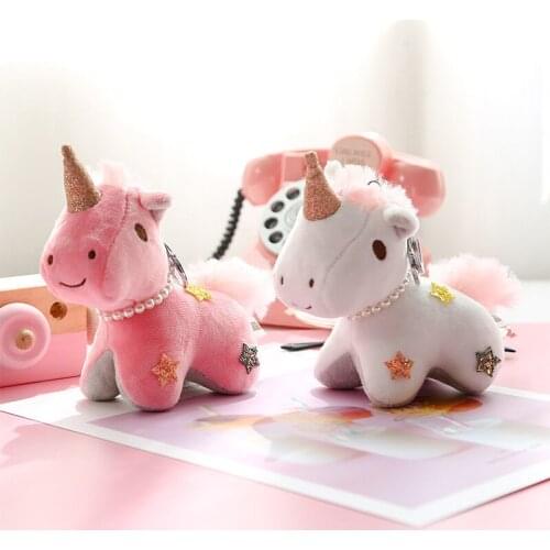 New cute 15cm plush beautiful unicorn Favorite doll Keychain Bag decoration soft good quality christmas festival gift friend