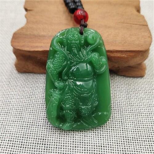 Natural Green Jade Pendant Hand Carved Jadeite Pendants Charm Necklace for Women Accessories with Chain Fashion Jewelry