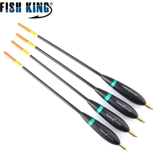 FISH KING 4pcs/pack Barguzinsky Fir Bobber 24cm-26cm 8g 9g 10g Fishing Float Copper Lead Ocean Rock Buoy For Carp Fishing Tackle