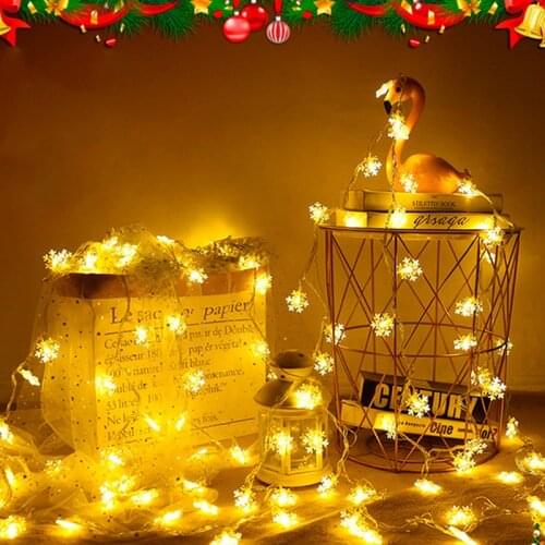 2M Snowflake Snowman Santa Light Christmas Bulb Fairy String Light Outdoor Wedding Festival Home Party Garden Garland Decoration